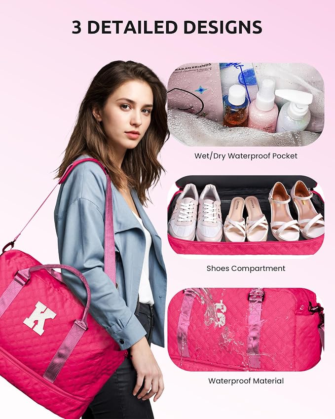 Gifts for Girls 12-14, Birthday Gift-Initial Travel Bag - Image 7