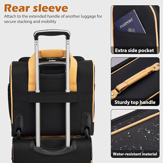 Coolife Luggage 4 Piece Set Suitcase Expandable TSA lock spinner softshell - Image 4
