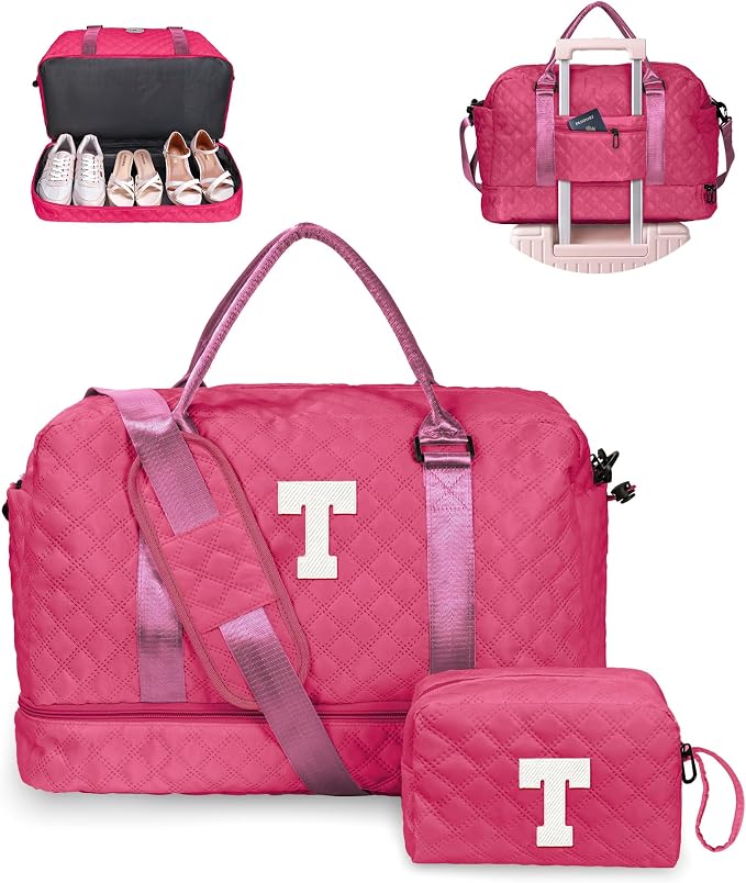 Gifts for Girls 12-14, Birthday Gift-Initial Travel Bag by Vogewood