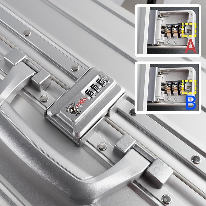 TRAVELKING All Aluminum Carry On Luggage Zipperless Hard Shell Luggage Case - Image 3