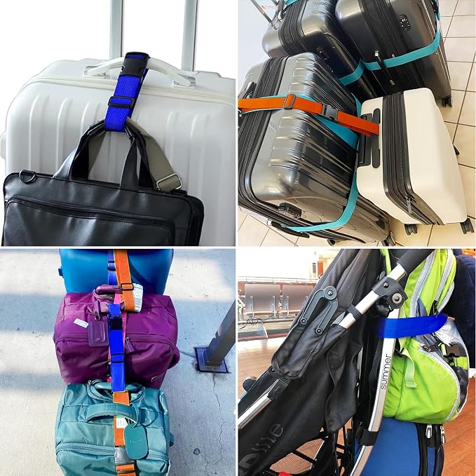 4Pack Luggage Straps for Suitcases, Travel Connector for Carry On Bag, Add Bag - Image 6
