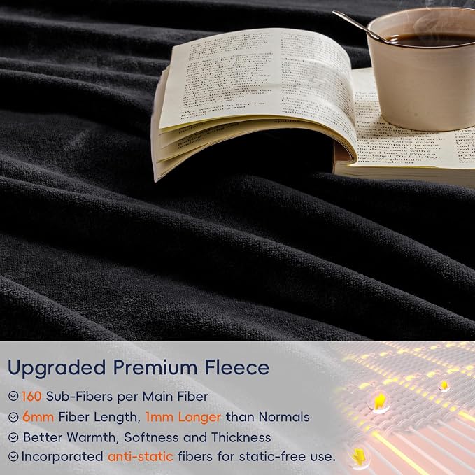 PHF Ultra Soft Fleece Blanket King Size, No Shed No Pilling Luxury Plush Cozy - Image 4