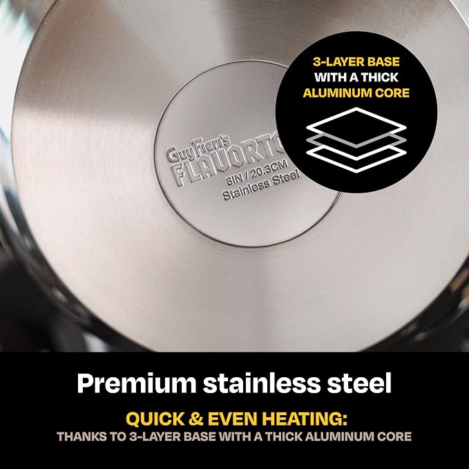 Guy Fieri's Flavortown 10.3" Stainless Steel Frying Pan - Image 4