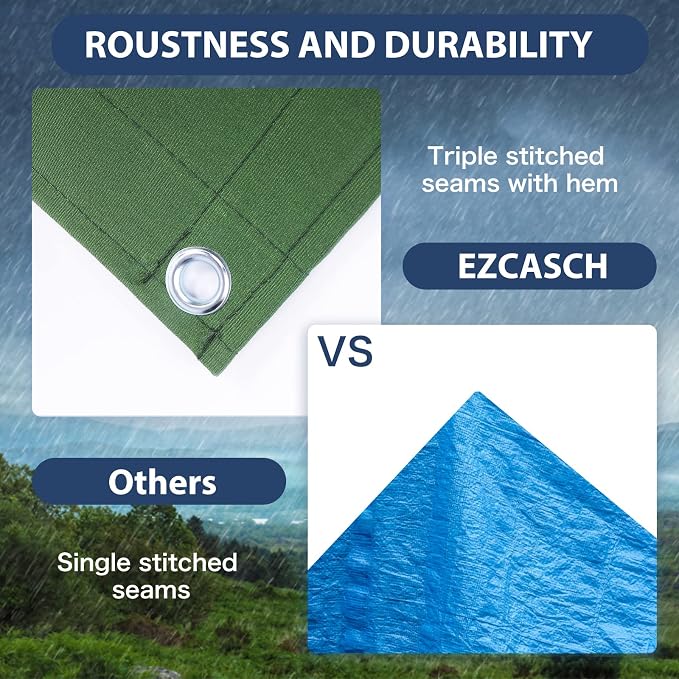 12’x20’ Canvas Tarps Heavy Duty Waterproof Tarpaulins - Image 3