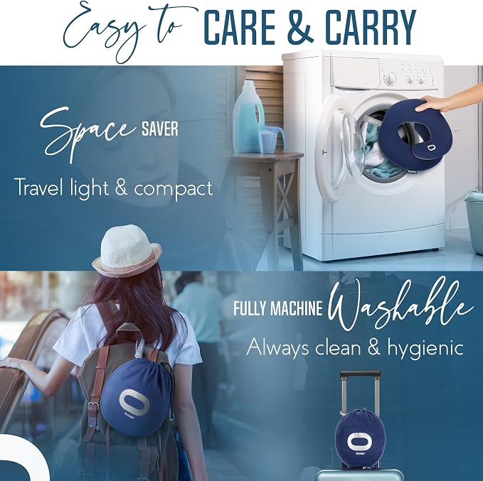 BCOZZY Travel Neck Pillow for Airplane – Patented Double Support for Head - Image 6