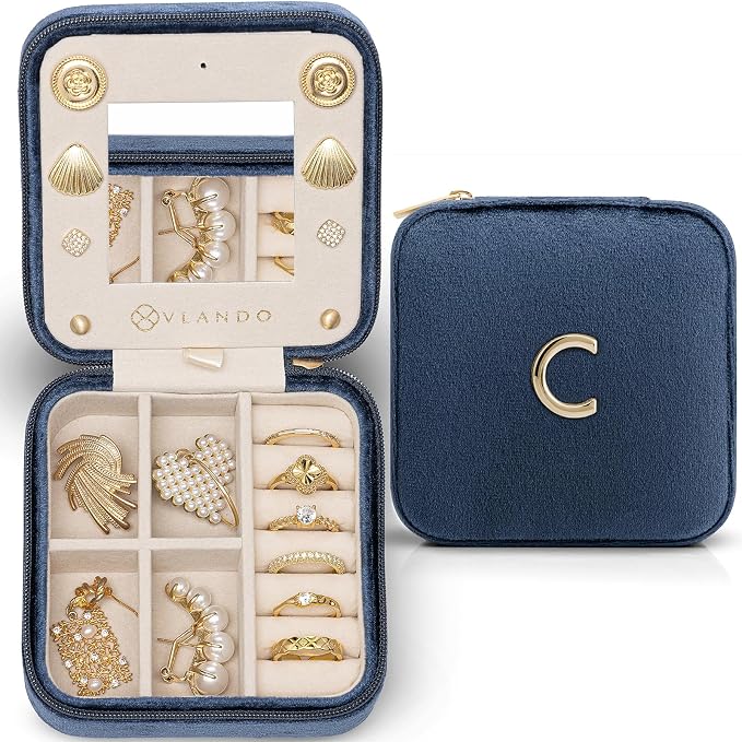 Vlando Travel Essentials for Women Jewelry Box, Travel Accessories for Teen by VLANDO