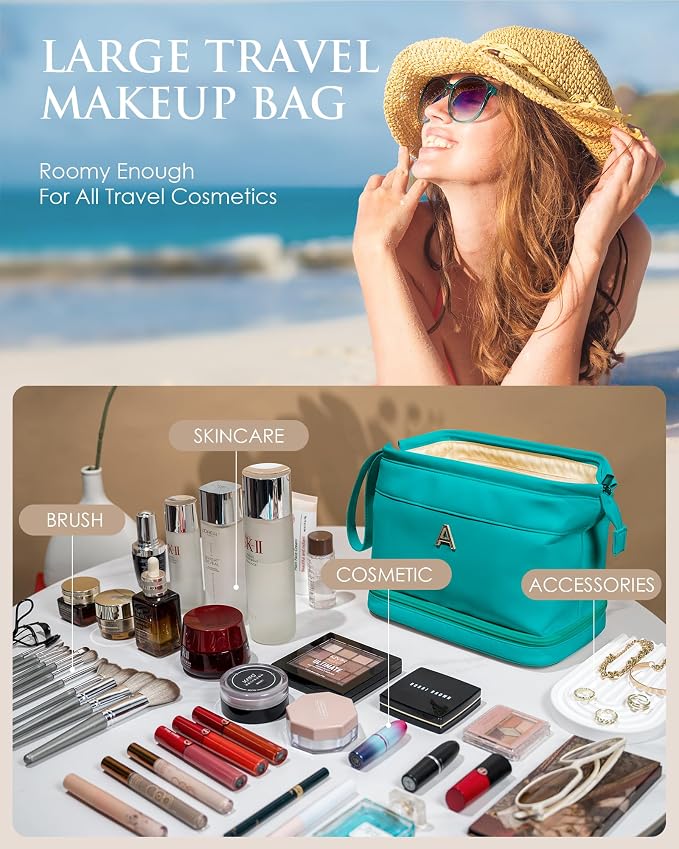 Daughter Birthday Gift for Her, Makeup Bags, Waterproof Double Layer Cosmetic - Image 3