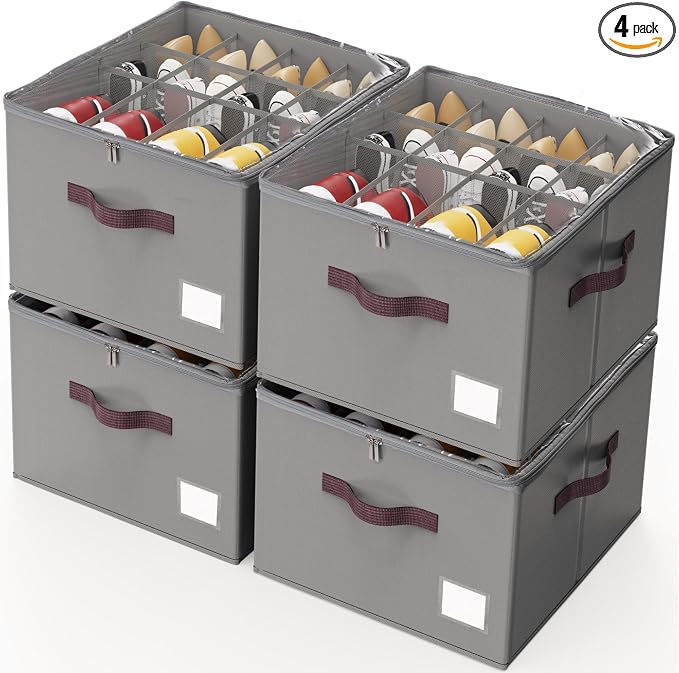 Criusia Shoe Organizer for Closet, 4 Pack Shoe Organizer by Criusia