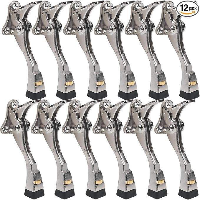 12 Packs Heavy Duty Kickdown Door Stopper, One Touch Adjustable Kickdown Door by ENYZTBI
