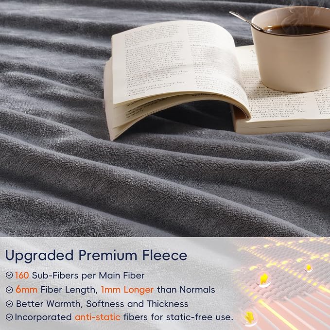 PHF Ultra Soft Fleece Blanket Twin Size, No Shed No Pilling Luxury Plush Cozy - Image 4