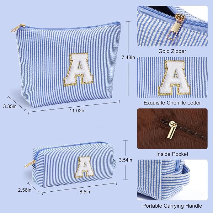 YOOLIFE Preppy Makeup Bag Travel Makeup Bag - Image 4
