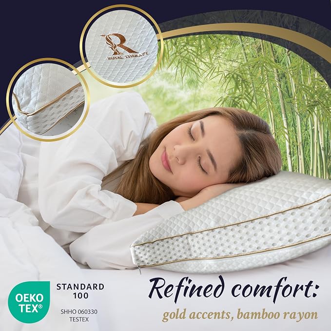 Royal Therapy Queen Memory Foam Pillow, Adjustable Shredded Odor-Free Pillow - Image 5