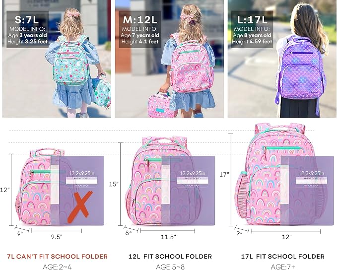 mibasies Girls Backpack 5-8: Lightweight Kids Backpacks - Image 4