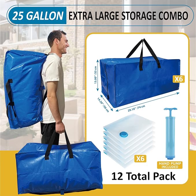 12 Pack Heavy Duty Extra Large Moving Bags - Image 2