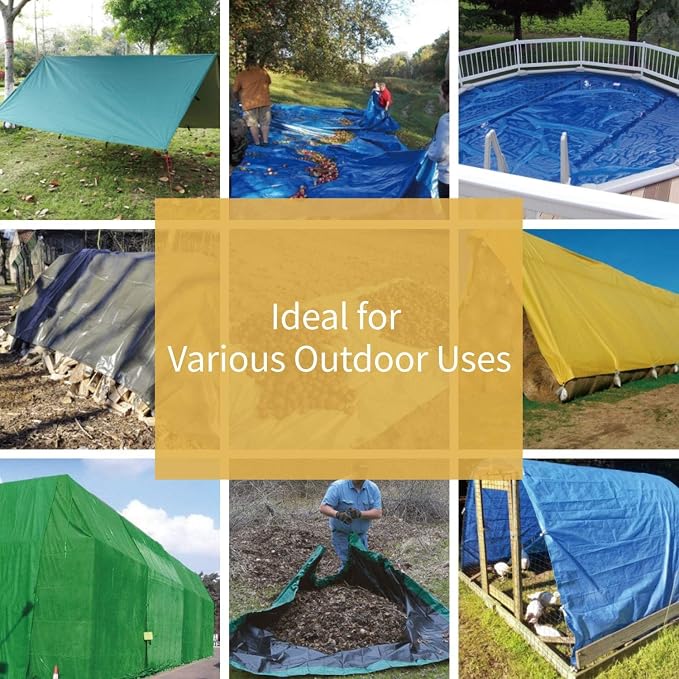 GUARD SHIELD Tarp Green 8x8 Feet Multi Purpose Waterproof Poly Tarp Cover 5mil - Image 6