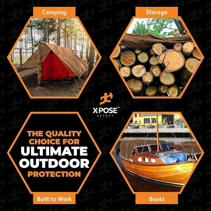 Multipurpose Protective Cover Brown Poly Tarp 12' x 25' - Image 7