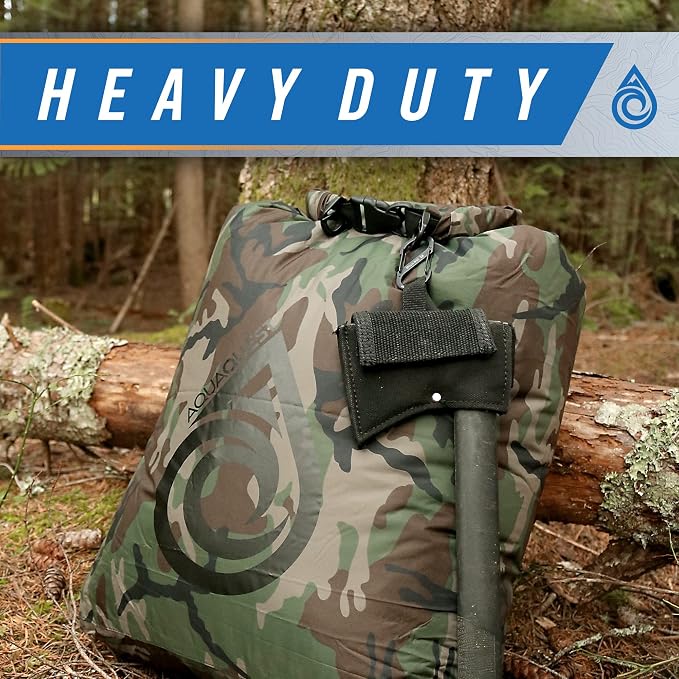 AquaQuest Rogue Dry Bag – 60L Woodland Camo – 100% Waterproof Roll Top – - Image 3