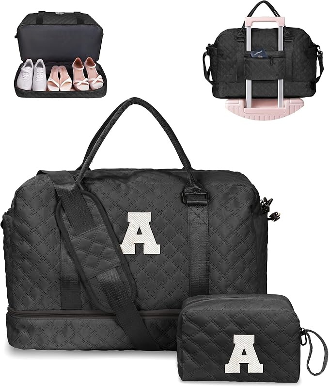 Trendy Gifts for Women-Initial Duffle Bag by Vogewood