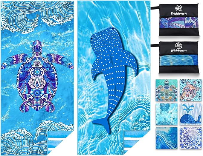 Microfiber Thin Lightweight Beach Towel Sand Free Quick Dry Absorbent Compact by WIDDONEN