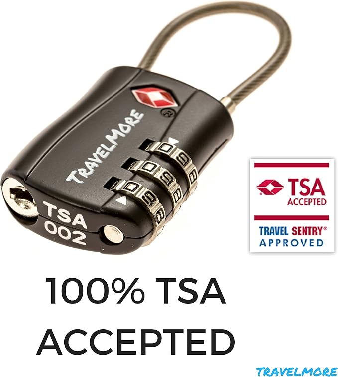 8 Pack TSA Approved Travel Combination Cable Luggage Locks - Image 3
