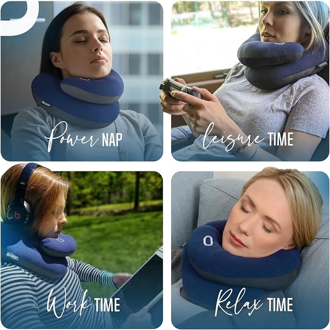 BCOZZY Travel Neck Pillow for Airplane– Patented Double Support for Head - Image 8