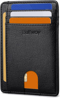 Buffway Slim Minimalist Front Pocket RFID Blocking Leather Wallets by Buffway