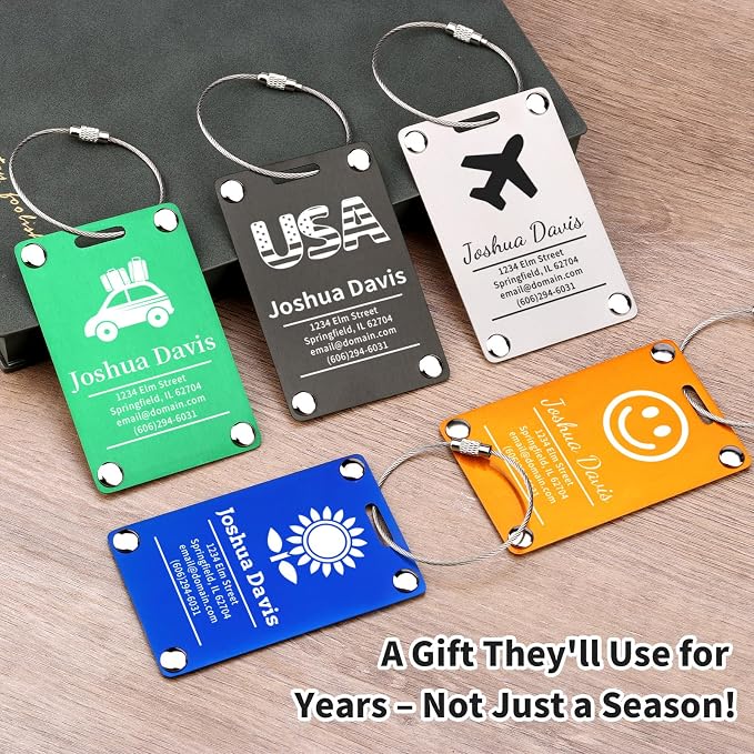 6 Pack Personalized Luggage Tags - Image 8