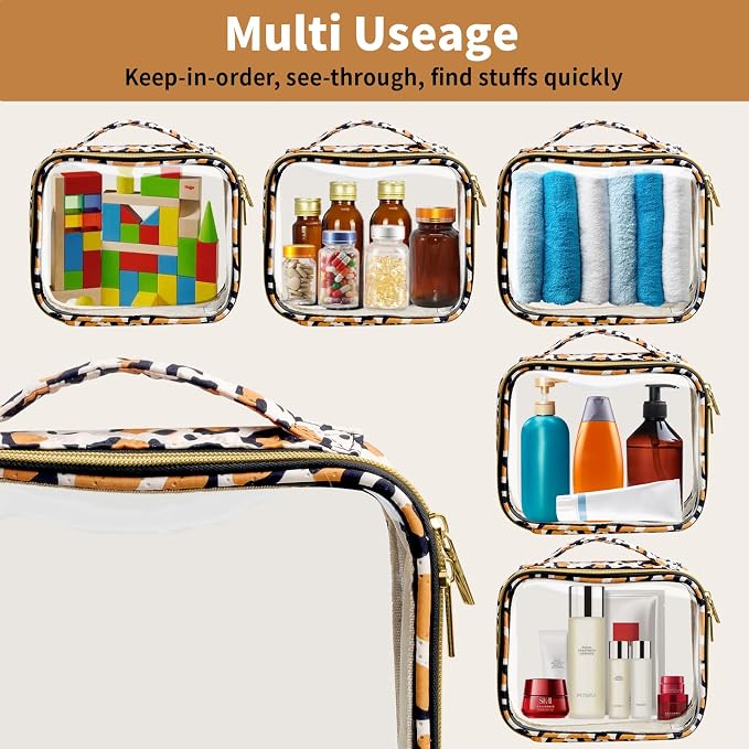 TSA Approved Travel Toiletry Bag, 2 Pack Clear Makeup Bags - Image 4