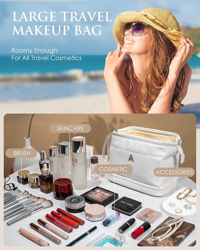 Bachelorette Gifts, Large Makeup Bags, Personalized Double Layer Cosmetic Bag - Image 2