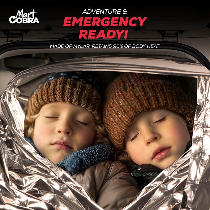 Mart Cobra Emergency Blanket 100-Pack | Reflective Thermal Blanket | Survival - Image 4