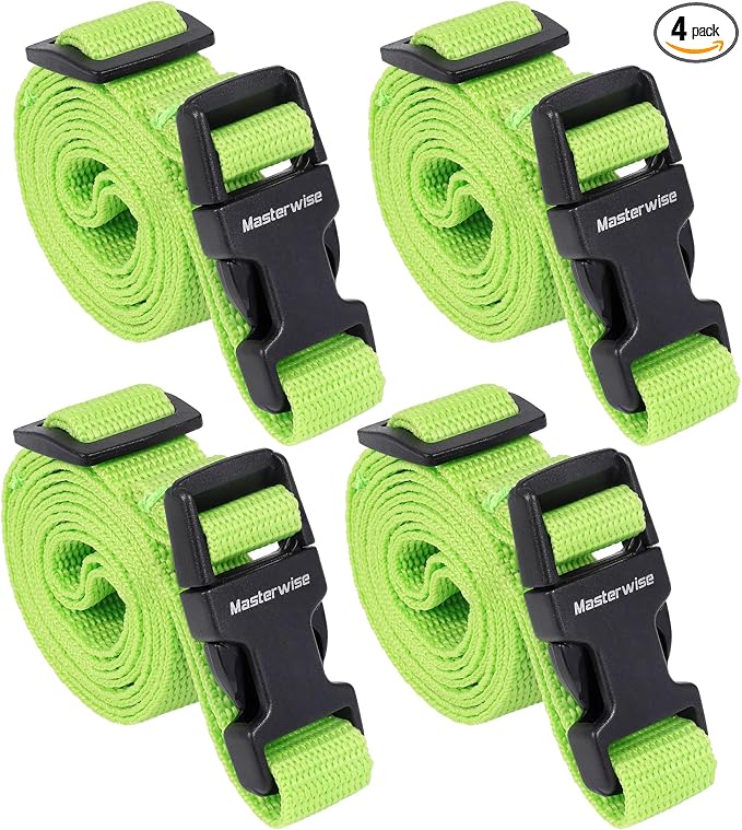 Buckle Straps with Clips, Adjustable Nylon Straps with Buckle, Packing Strap by Masterwise