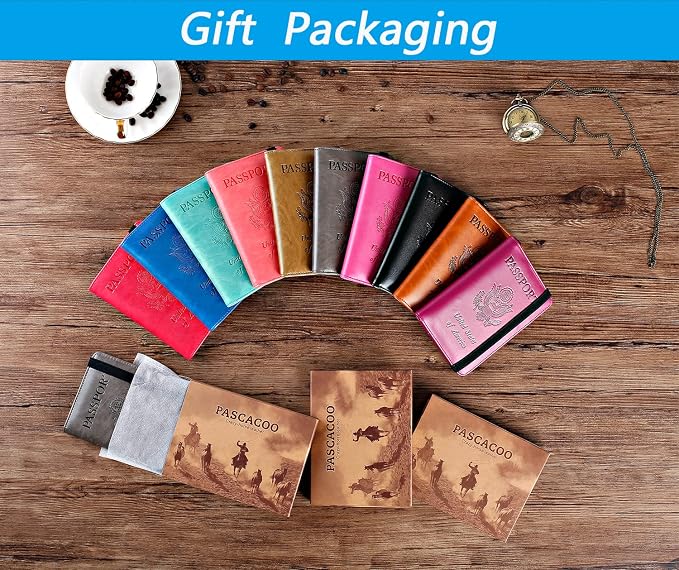 Passport Holder Cover Wallet Travel Essentials RFID Blocking Leather Card Case - Image 7