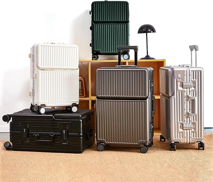 Zipperless Luggage, Polycarbonate Aluminum Hard Shell, Expandable Carry-On - Image 8