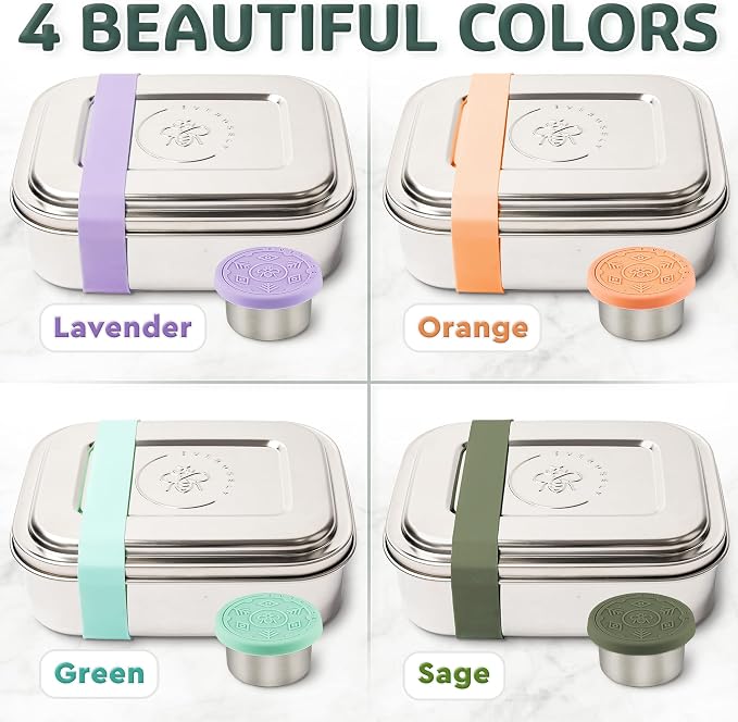 Everusely - Bento Box - Green, 47oz / 1.4 L - Stainless Steel Lunch Box - 3 - Image 8