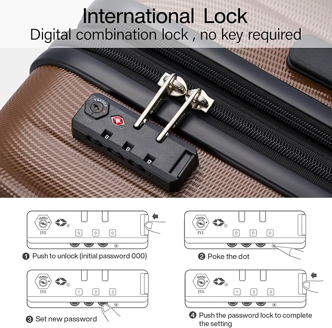 Hanke Expandable Hardshell Luggage Sets 3 piece Carry On Luggage - Image 8