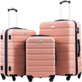 Coolife Luggage 3 Piece Set Suitcase Spinner Hardshell Lightweight TSA Lock) by COOLIFE