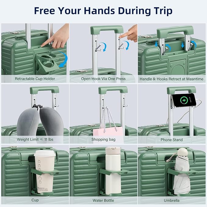 Hard Shell Suitcases Airline Approved 20 Inch Carry on Luggage, Expandable - Image 2