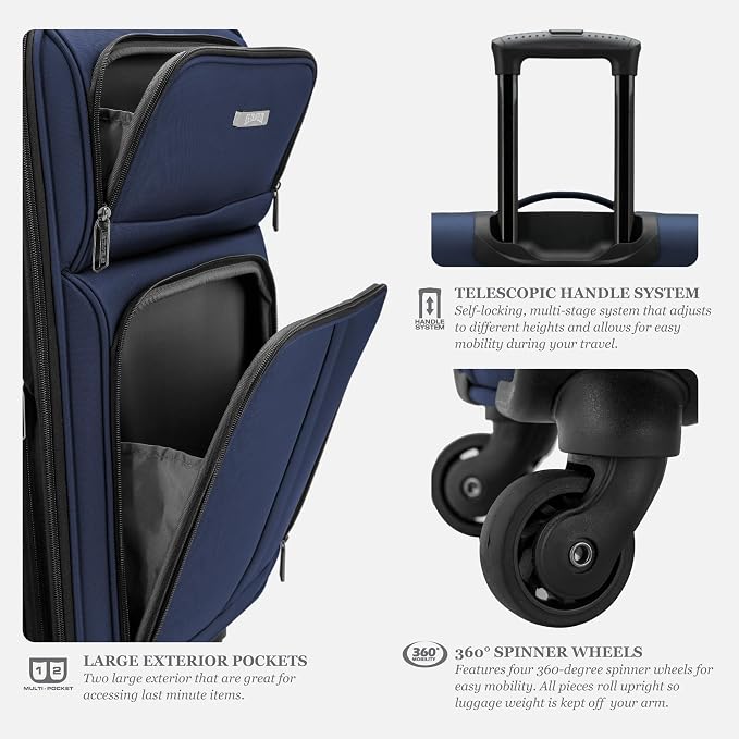 U.S. Traveler Anzio Softside Expandable Spinner Luggage, Checked-Large 30-Inch - Image 3