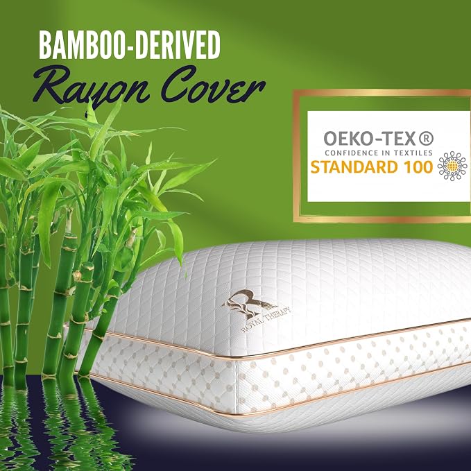 Royal Therapy 4-Pack King Memory Foam Pillow, Adjustable Shredded Odor-Free - Image 3