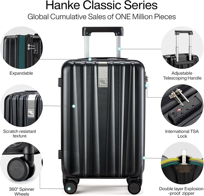 Hanke 29 Inch Expandable Checked Luggage Lightweight PC Hard Shell Luggage - Image 5