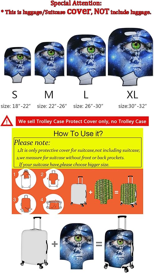 Tiger Travel Luggage Covers 22-25 Inch Spandex Suitcase Protectors - Image 5
