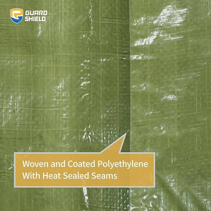 GUARD SHIELD Tarp Green 8x10 Feet Multi Purpose Waterproof Poly Tarp Cover 5mil - Image 5