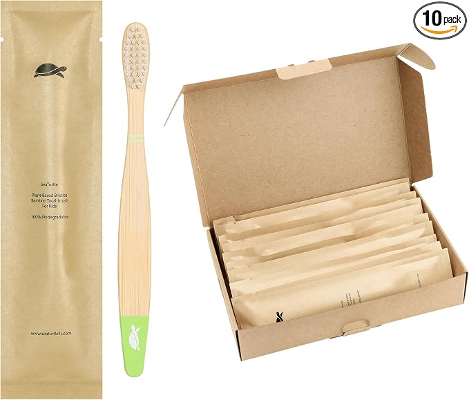 Sea Turtle Plant-Based Bristles, Soft Bamboo Toothbrushes, Individually Sealed by SeaTurtle