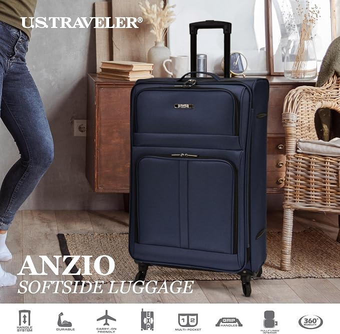 U.S. Traveler Anzio Softside Expandable Spinner Luggage, 2-Piece Set - Image 2