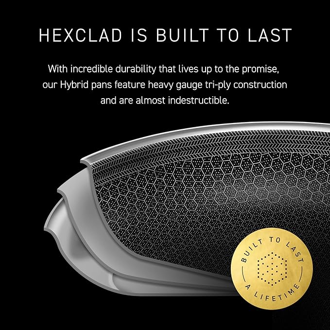HexClad Hybrid Nonstick 7-Inch Frying Pan, Stay-Cool Handle, Dishwasher-Friendly - Image 5
