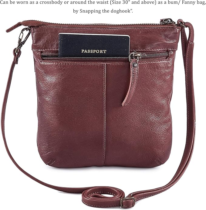 Crossbody Sling Bag for Women Small Real Leather Purse Vintage Travel Crossover - Image 5