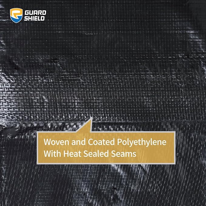 GUARD SHIELD Black Tarp 10x12 Feet Waterproof Tarps Lightweight Camping Tarp - Image 4