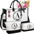 Personalized Mothers Day Gifts for Women, Initial Canvas Tote Bag & Makeup Bag by Unknown