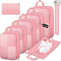 8 Set Compression Packing Cubes Travel, Lightweight Expandable Travel Cubes by Attmu