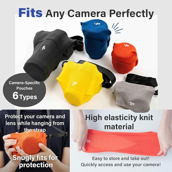 Camera Cover, Polygon W, Made in Japan, L size, Dark Gray - Image 3